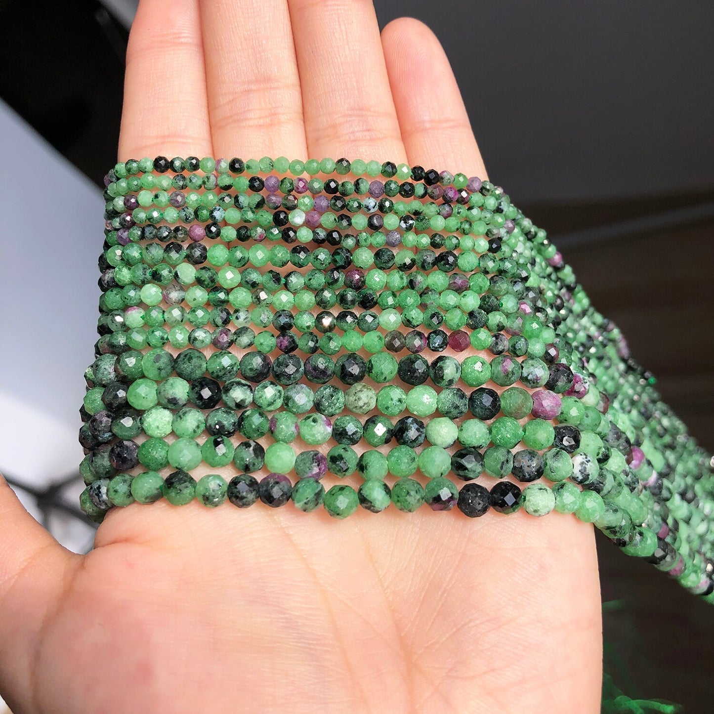 Small 2 3 4 mm Gem Stone Natural Epidote Rubys Zoisite Loose Spacer Beads for Jewelry Making DIY Bracelet Earrings Accessories - KiwisLove