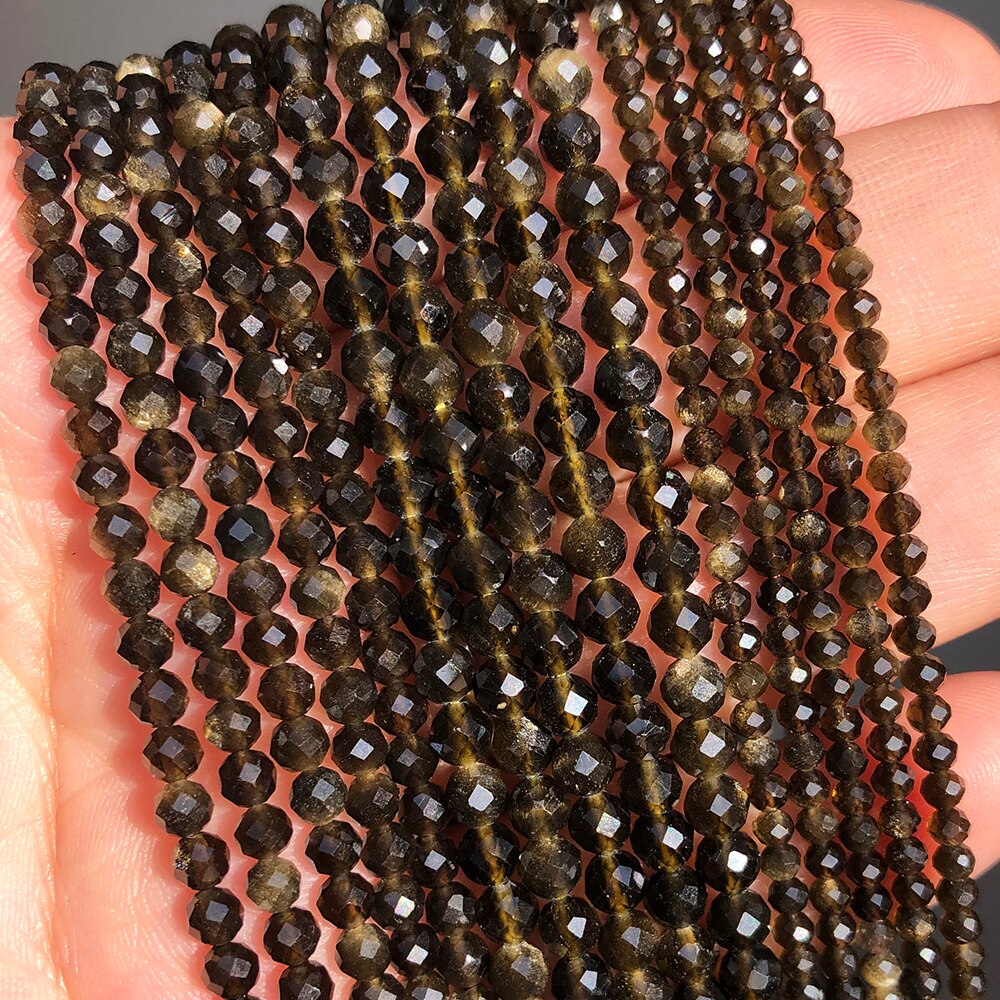 2 3 4mm Faceted Lapis Lazuli Gem Beads Natural Loose Stone Beads for Jewelry Making DIY Bracelet Earrings Accessories 15&#39;&#39;Inches - KiwisLove