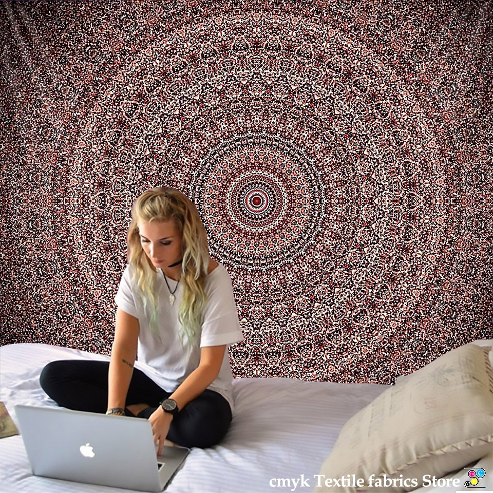 Hot New Indian Mandala Tapestry Hippie Home Decorative Wall Hanging Bohemia Beach Mat Yoga Mat Bedspread Table Cloth 210x148CM - KiwisLove