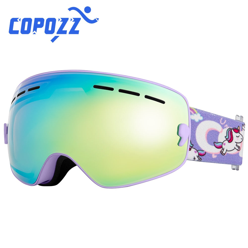 COPOZZ Kids Ski Goggles Small Size for Children Double UV400 anti-fog mask glasses skiing Girls Boys Snowboard goggles GOG-243 - KiwisLove