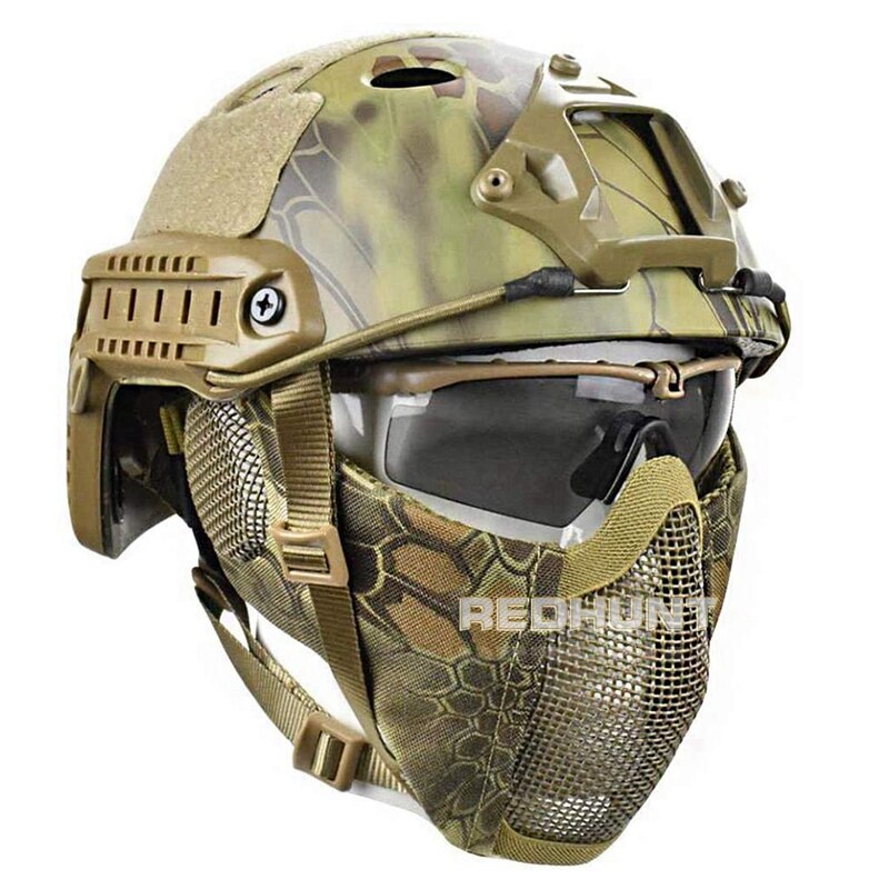 Paintball Fast Helmet Hunting Tactical Half Face Mask for Shooting Airsoft Mesh Breathable Eye Protective Mask - KiwisLove