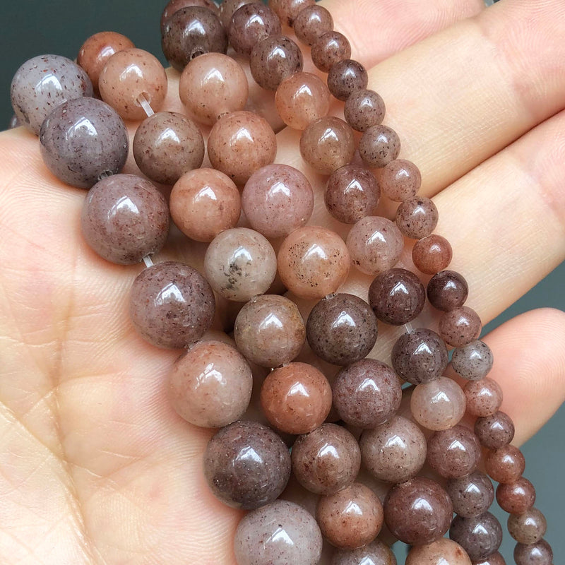 Natural Aventurine Stone Beads Purple Pink Green Jades Minerals Loose Beads For Jewelry Making DIY Bracelet Charm 4 6 8 10 12mm - KiwisLove