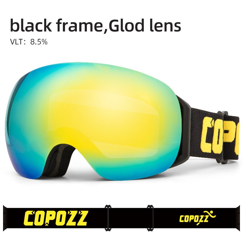 COPOZZ Frameless Ski Goggles With Snow Mask Men Women Snowboard Goggle Magnetic UV400 Eye Protection Anti fog Skiing Glasses - KiwisLove