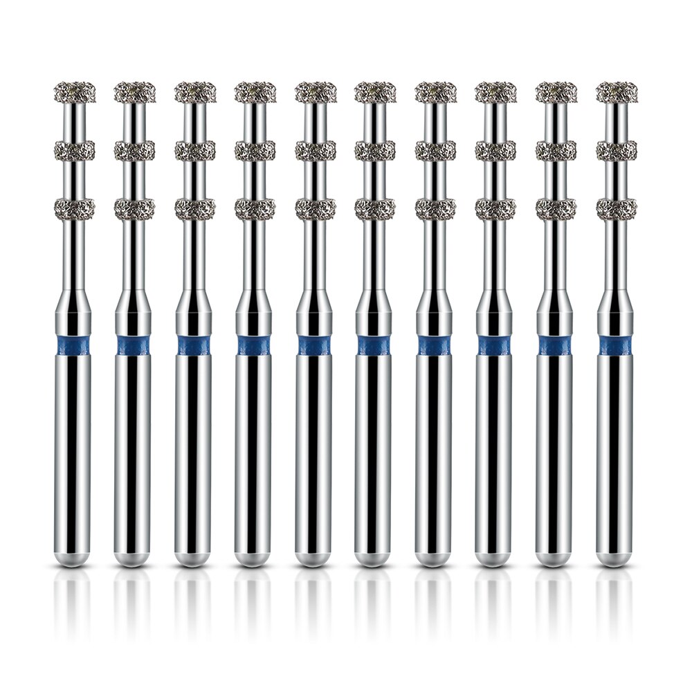 AZDENT Dental FG Diamond Burs VP-21 Preparation Depth Marking Medium Grit 1.6mm Max.300000rpm/Min For High Speed Handpiece - KiwisLove