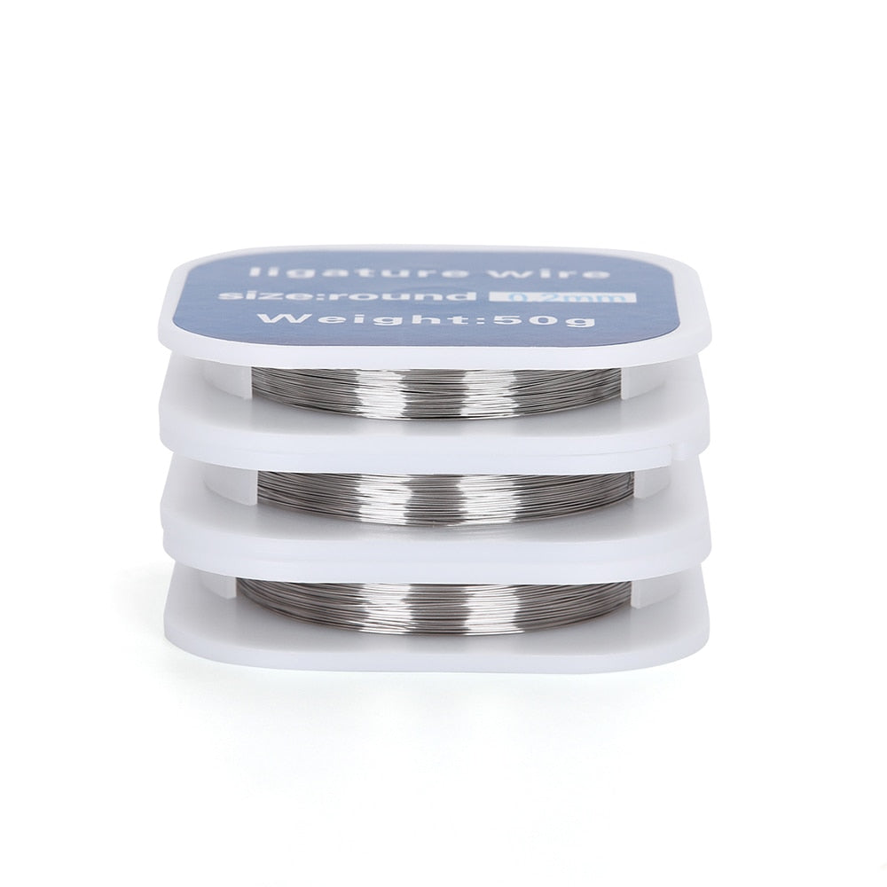 50g/Roll  Dental Orthodontic Ligature Wire Stainless Steel Round 0.2/0.25/0.3mm 3 Size 1 - KiwisLove
