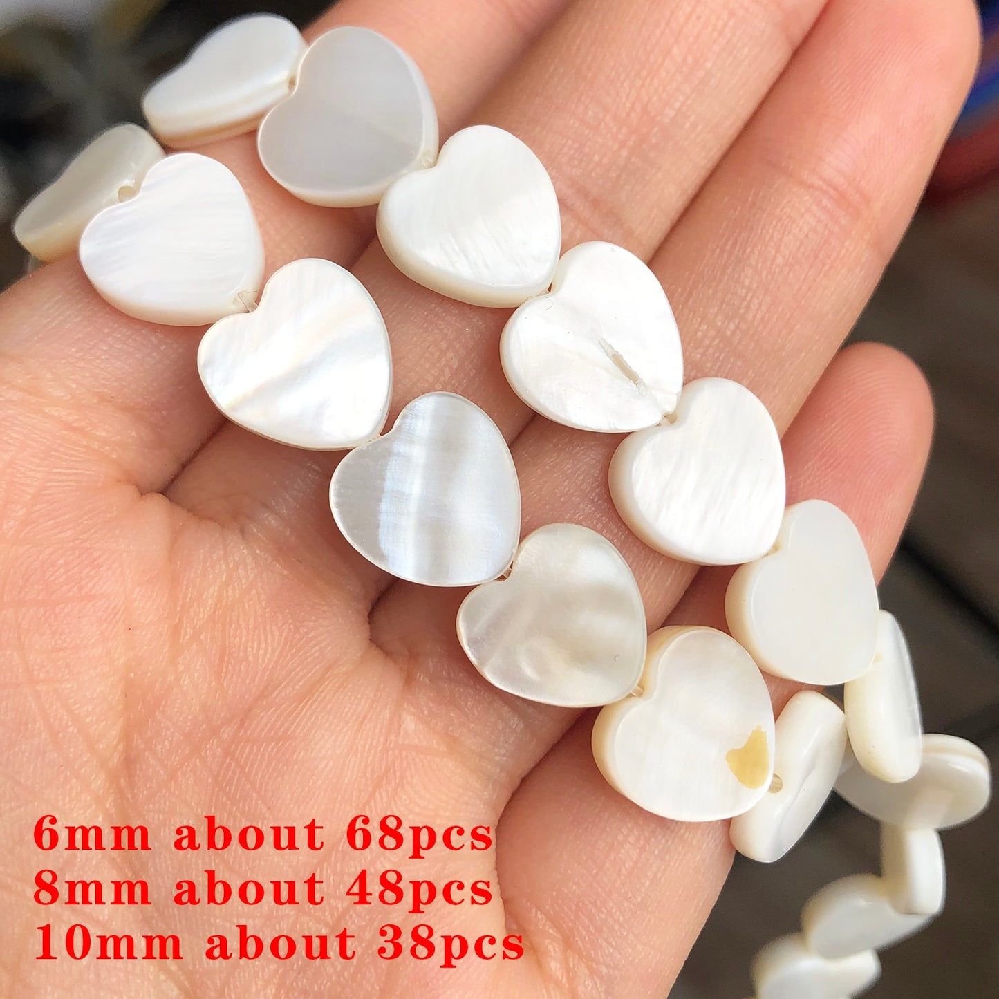 Natural White Freshwater Shell Beads Beads Heart Cross Star Round Mother Of Pearl Loose Beads for Jewelry Making DIY Bracelet - KiwisLove