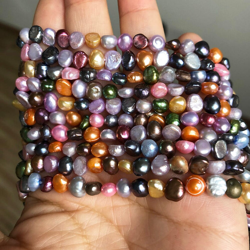 5-6mm Multicolor Freshwater Pearls Baroque Irregular Pearl Beads For DIY Women Handmade Bracelet Charms Accessories 15&#39;&#39;Strands