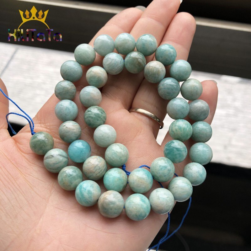Natural Stone Beads Blue Amazonite Round Loose Spacer Beads For Jewelry Making DIY Bracelet Ear Studs Accessories 15&#39;&#39; 6 8 10mm - KiwisLove