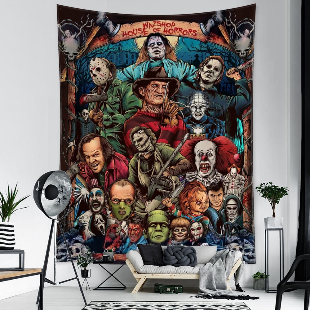 Cartoon Animal Character Tapestry Wall Hanging 3D Printing Psychedelic Witchcraft Mysterious Aesthetics Room Home Decor - KiwisLove