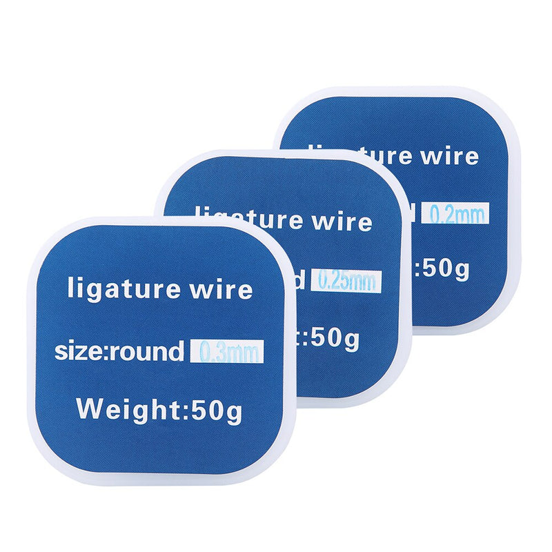 50g/Roll  Dental Orthodontic Ligature Wire Stainless Steel Round 0.2/0.25/0.3mm 3 Size 1 - KiwisLove