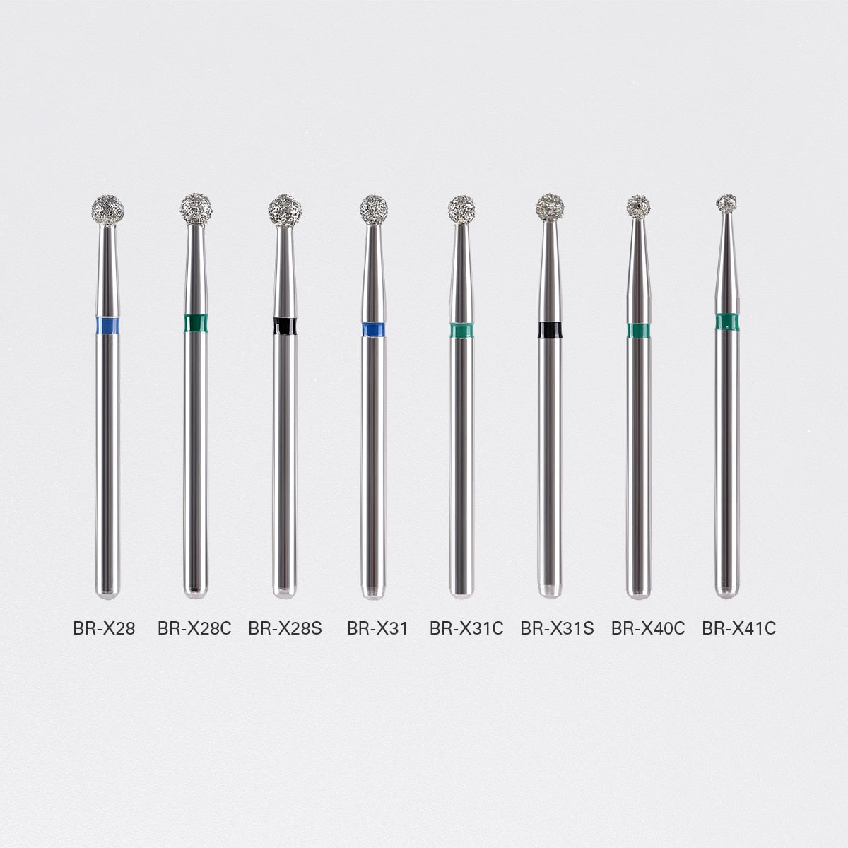 10pcs/Pack AZDENT Dental Diamond Burs Drill Ball Round Type Burs 25mm FG 1.6mm for High Speed Handpiece 450000r/Min - KiwisLove
