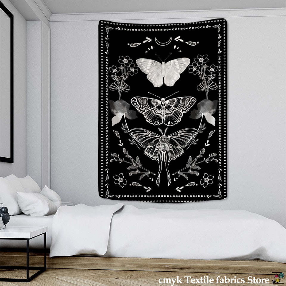Psychedelic Butterfly Tarot Tapestry Wall Hanging Witchcraft Bohemian Hippie Tapiz Dormitory Home Decor - KiwisLove