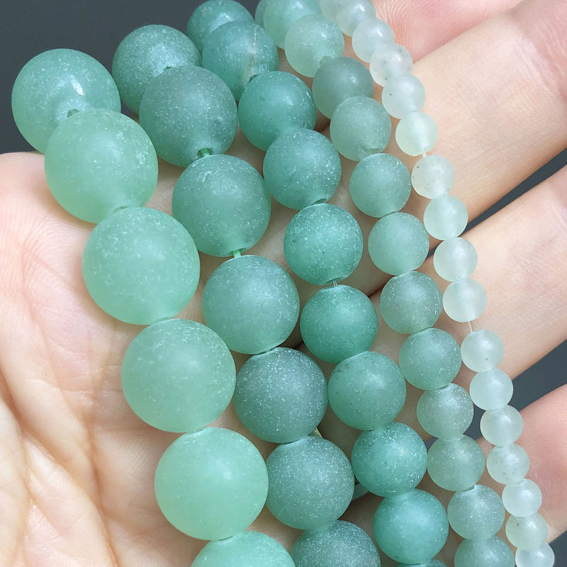 Natural Aventurine Stone Beads Purple Pink Green Jades Minerals Loose Beads For Jewelry Making DIY Bracelet Charm 4 6 8 10 12mm - KiwisLove