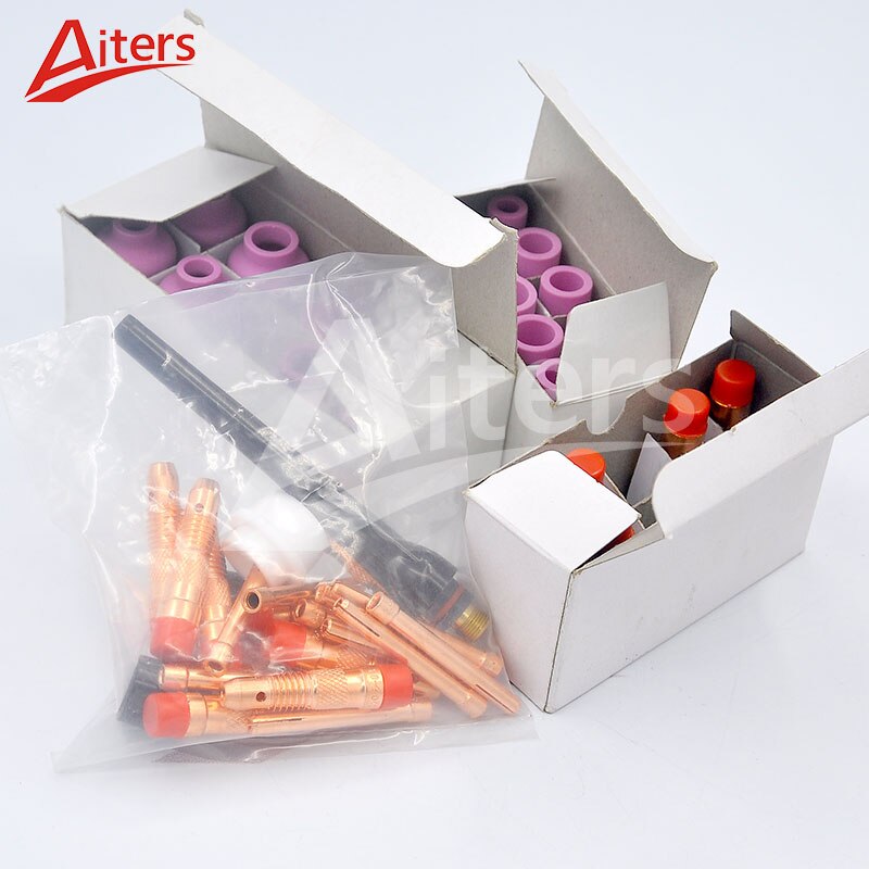 51PCS TIG Welding Torch kit for WP17/18/26 Accessories Ceramic Cup NozzleAlumina Ceramic Nozzle Cup and Collet Body - KiwisLove