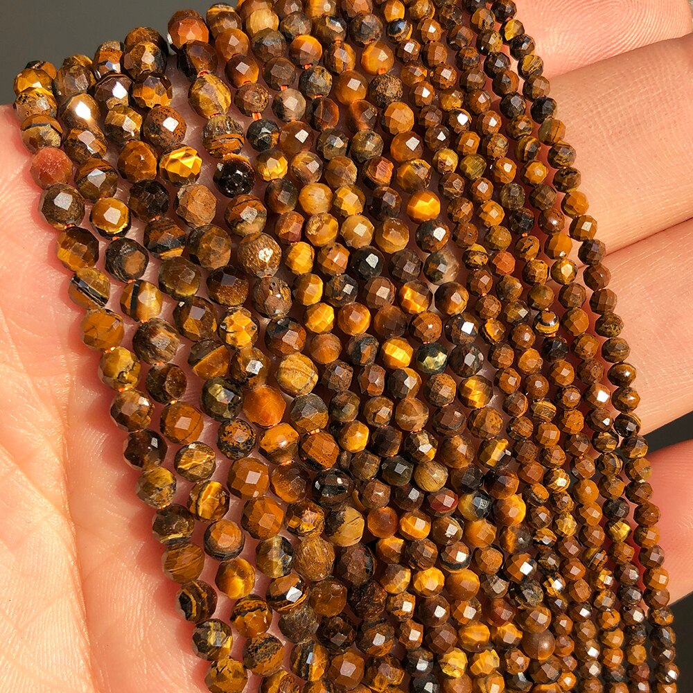 2 3 4mm Faceted Lapis Lazuli Gem Beads Natural Loose Stone Beads for Jewelry Making DIY Bracelet Earrings Accessories 15&#39;&#39;Inches - KiwisLove