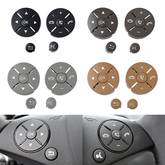 Car Steering Wheel Buttons Control Switch Trim Cover Kit For Mercedes Benz W204 X204 W212 C E GLK Class C180 C260 E200 - KiwisLove
