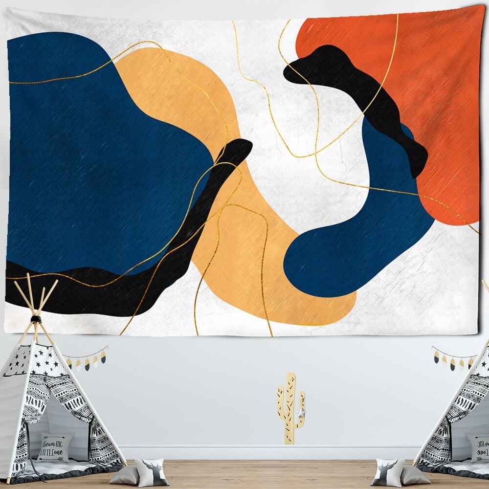 Psychedelic Hippie Print Tapestry Living Decoration House Tapestry India Macrame Wall Hanging Home Art bohemian Decor Fireplace - KiwisLove