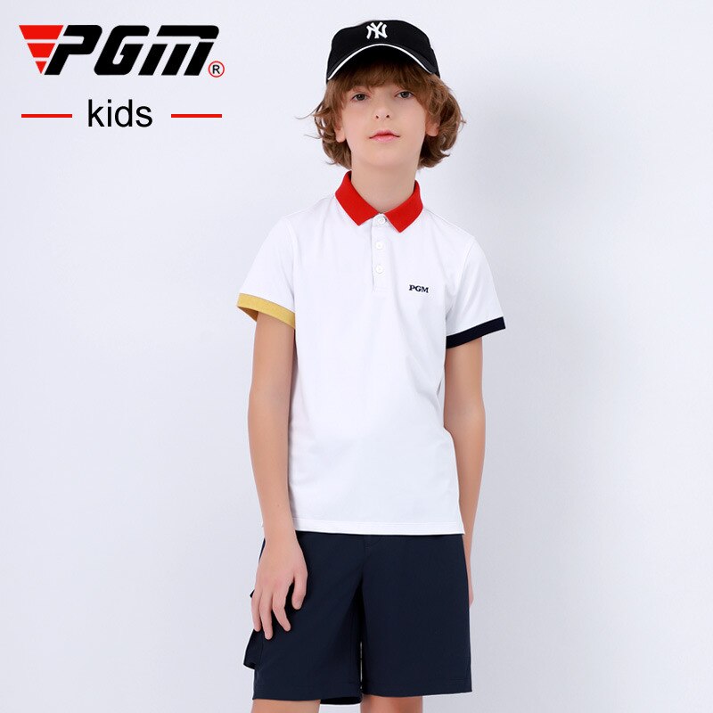PGM Golf T-shirt Golf Clothing Boys Quick-drying Golf shirts Summer Breathable Elastic Golf Short Sleeved Uniforms YF405 - KiwisLove