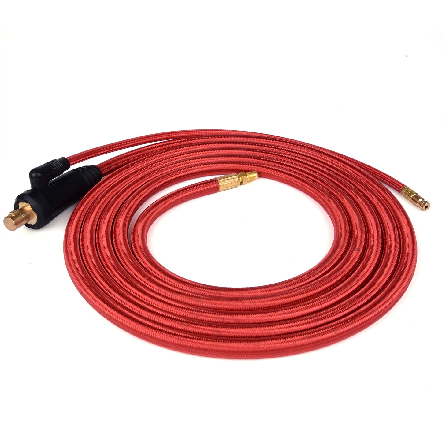 4/7.8m WP9 TIG Welding Torch Gas-Electric Integrated Red Hose Cable Wires 5/8 UNF Quick Connector 35-50 Euro Connector - KiwisLove