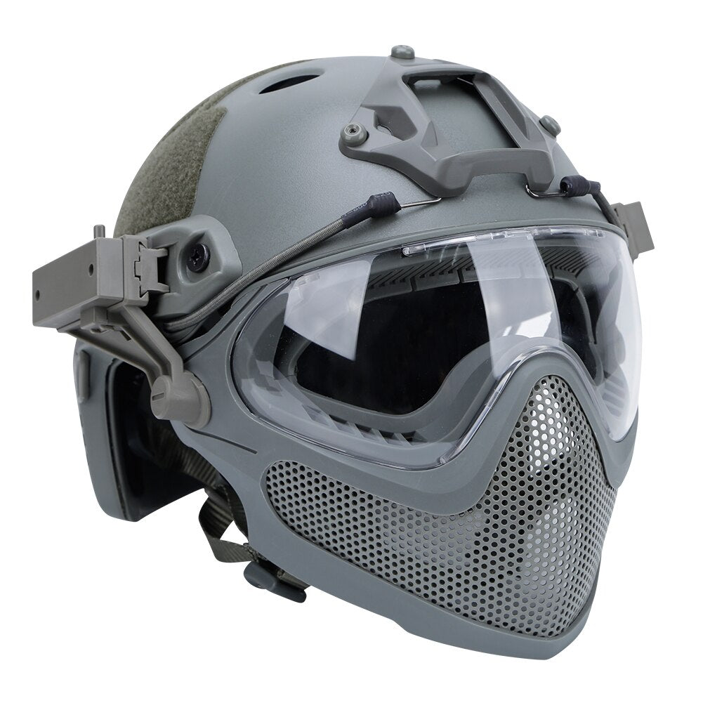 Military Tactical Helmet Hunting Full-Covered Protection Helmet Paintball for Outdoor War Game CS Combat Accessories - KiwisLove