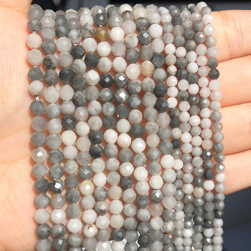 Natural Faceted Hawk&#39;s Eye Gem Stone 3 4mm Loose Spacer Beads for Jewelry DIY Making Bracelet Earrings Accessories 15&#39;&#39;Inches