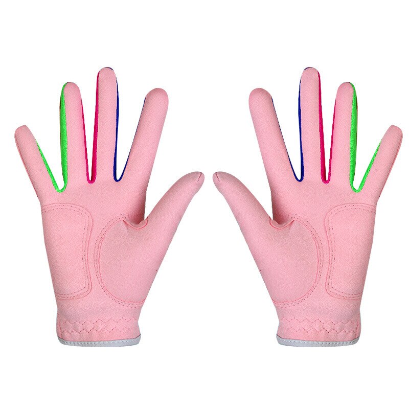 PGM Boys Girls Outdoor Sport Cloth Golf Gloves Breathable Anti-slipping Gloves 1 Pair 2 Color White Pink for Child ST010 - KiwisLove