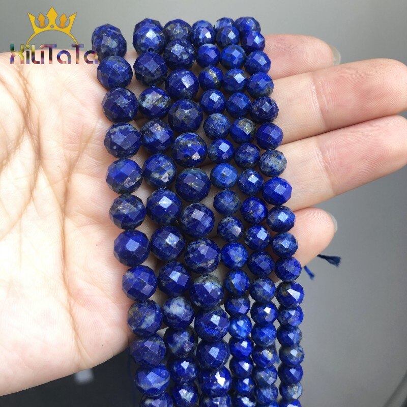 Natural Faceted Stone Beads Lapis lazuli Loose Spacer Beads For Jewelry Making DIY Bracelet Earrings Accessories 6mm/8mm 7.5&#39;&#39; - KiwisLove