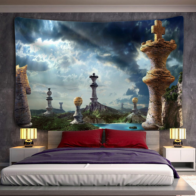 Angel Devil Tapestry Hell Wall Hanging Witchcraft Wall Tapestry Hippie Wall Carpets Dorm Decor Psychedelic Halloween Tapestry - KiwisLove