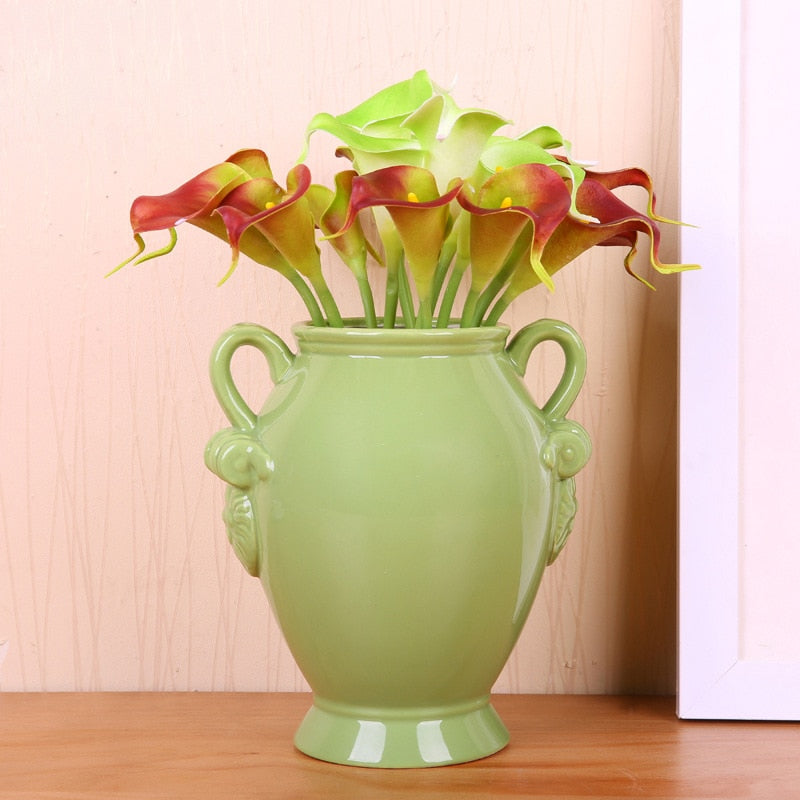 10Pcs PU Artificial Flowers Calla Lily Real Touch Bridal Bouquet High Quality Fake Flower Wedding Home Table Decoration Autumn - KiwisLove