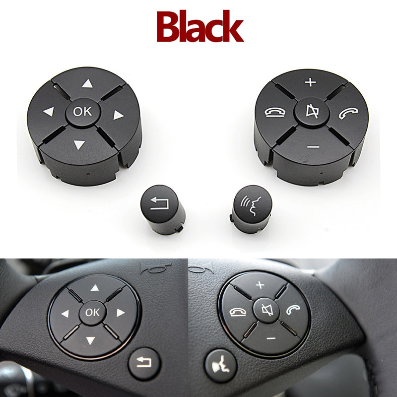 Car Steering Wheel Buttons Control Switch Trim Cover Kit For Mercedes Benz W204 X204 W212 C E GLK Class C180 C260 E200 - KiwisLove