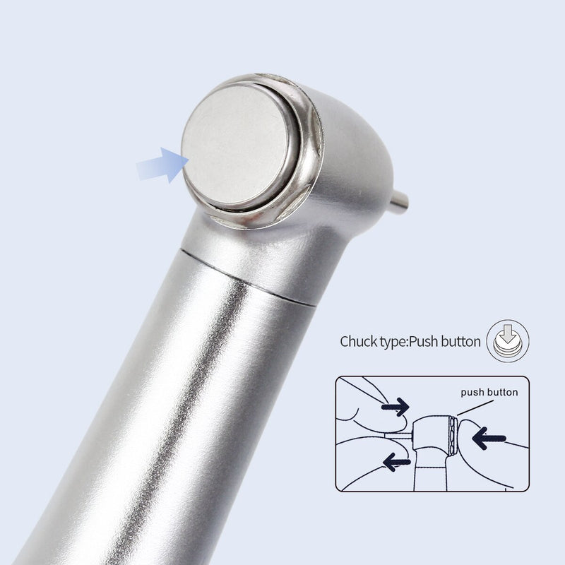 Dental 1:5 Increasing Contra Angle Push Button Low Speed Handpiece Internal Four Way Spray Compatible with E-type Motor - KiwisLove