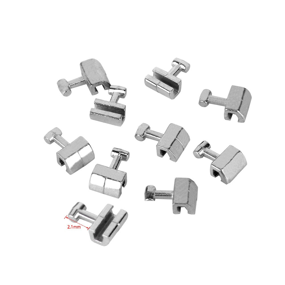 10Pcs/Pack Dental Crimpable Hooks Cross Tube Long Short Right/Left Stainless Steel Fixed on the Arch Wires - KiwisLove