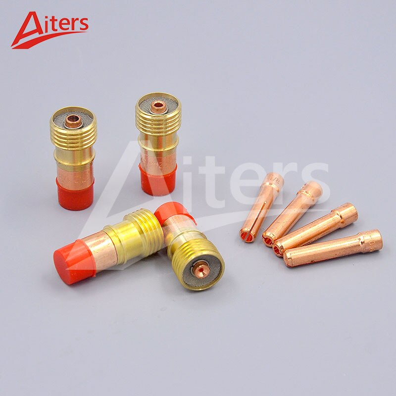 TIG 16PCS Small Gas Lens Alumina Ceramic Nozzle Collet Body and two Back Cap 18CG-20 Gasket for WP17/18/26 - KiwisLove