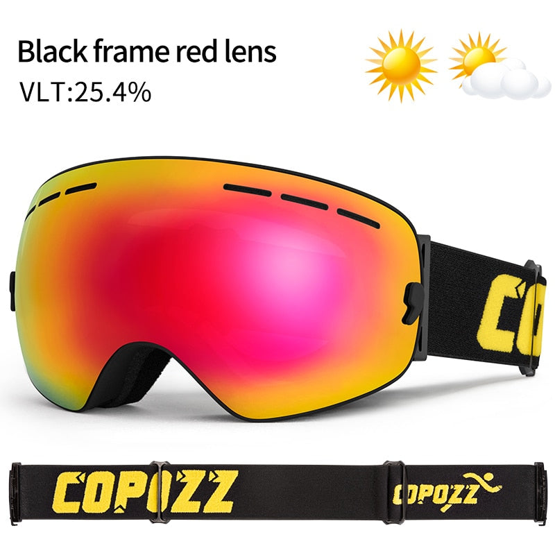 COPOZZ brand ski goggles double layers UV400 anti-fog big ski mask glasses skiing snow men women snowboard goggles GOG-201 Pro - KiwisLove
