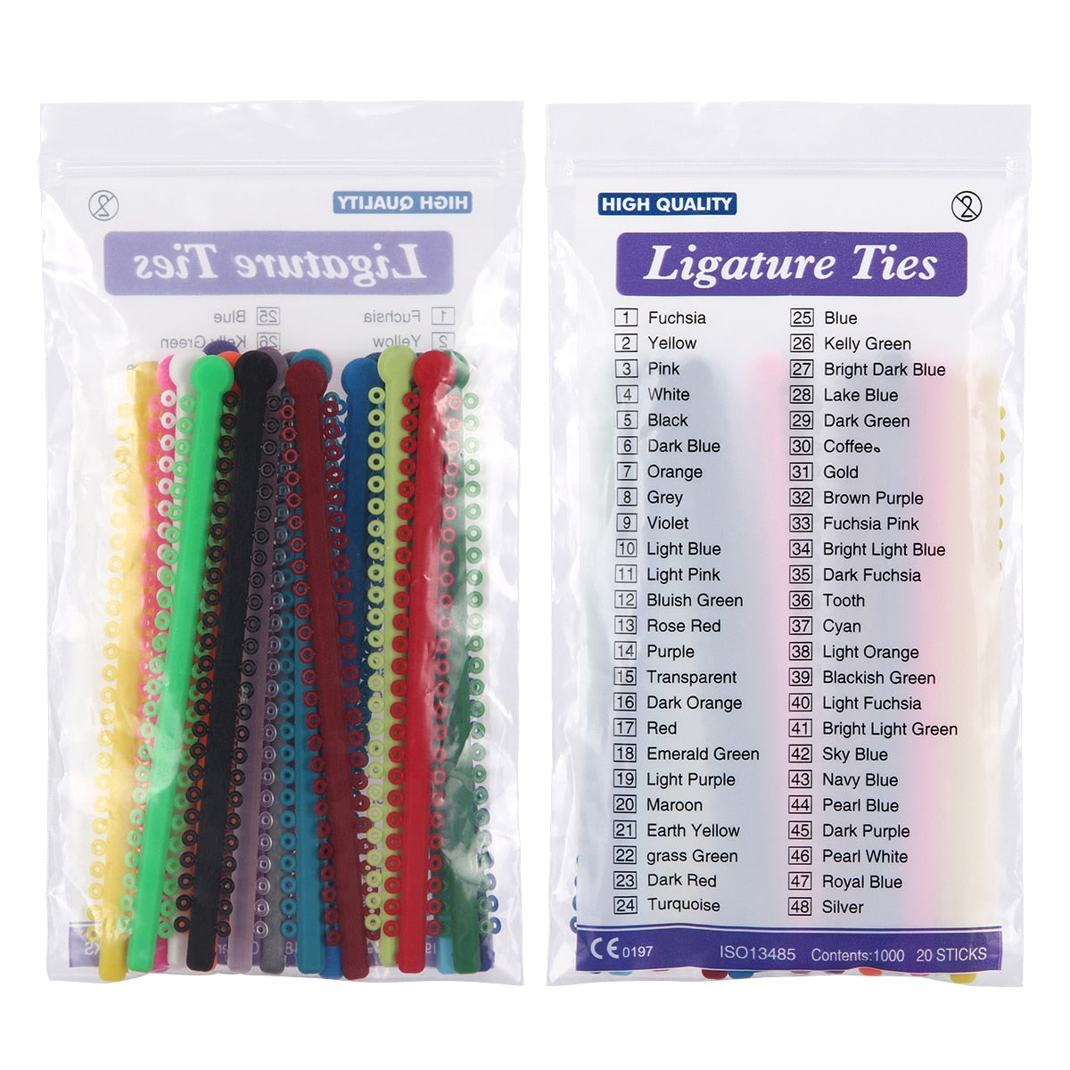 Azdent Dental Orthodontic Ligature Ties Elastic Rubber Ligature Ties (1Pack=1000 Circles=20Sticks) / Power Chain (Just 1 PC ) - KiwisLove