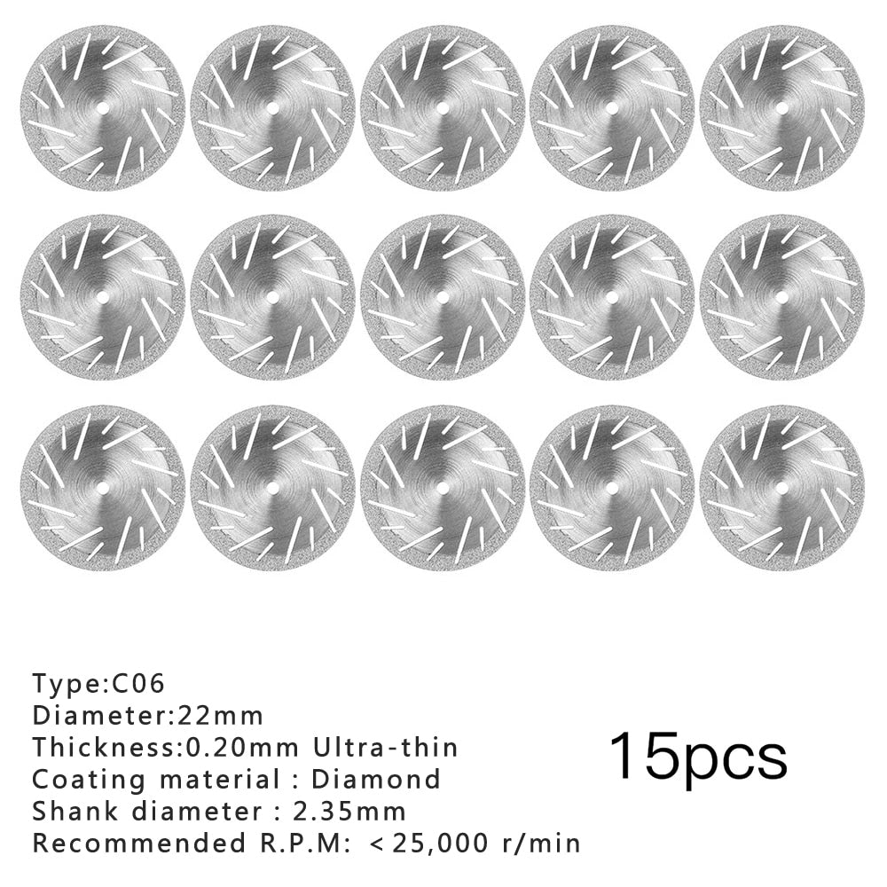 Azdent Dental Lab Polishing Shank Mandrel Burs Emery Disc Cutting Double Side - KiwisLove