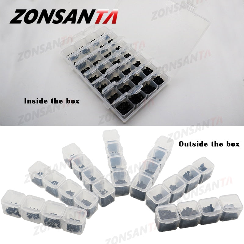 840pcsCountersunk Flat Head Phillips Screw set M1.2 M1.4 M1.6 M2 M2.5 M3 Glasses computer notebook laptop small mini screws kit - KiwisLove