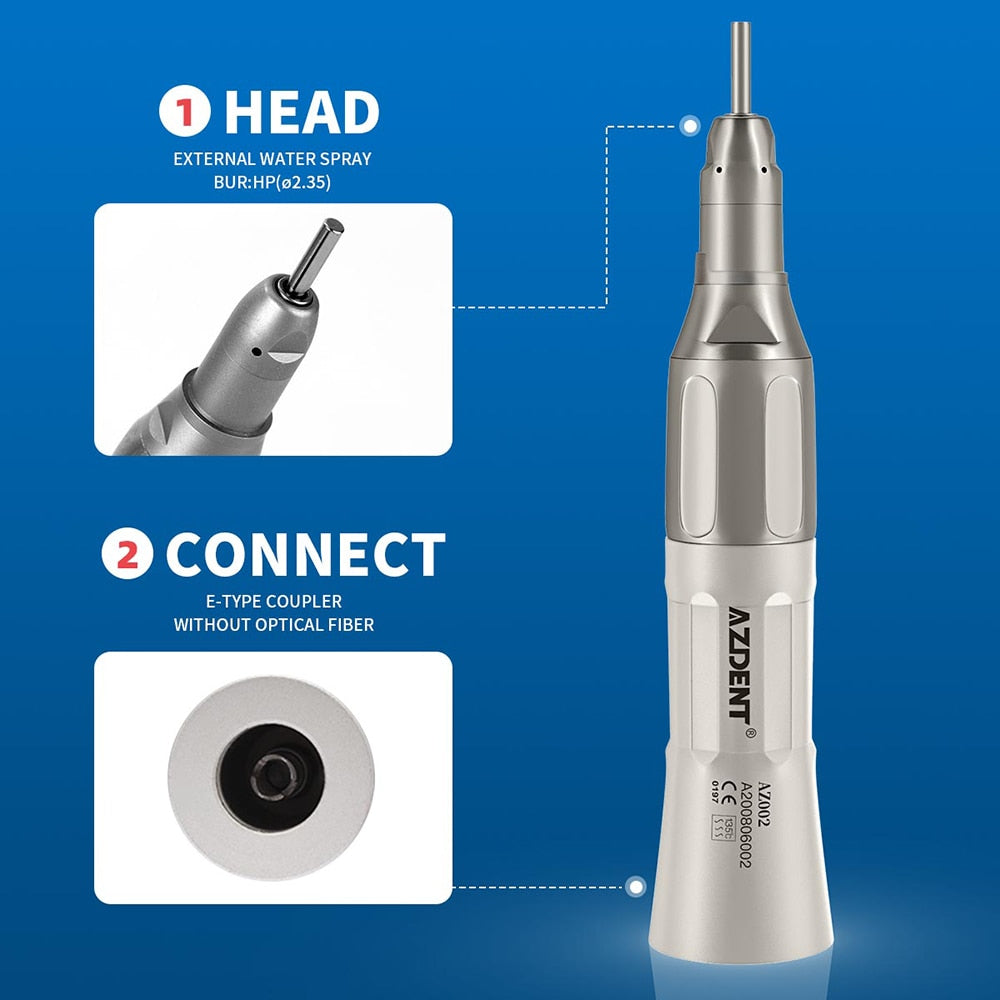 Azdent Dental Handpiece Contra Angle Straight 2/4 Hole Air Motor Push Button  Low Speed - KiwisLove