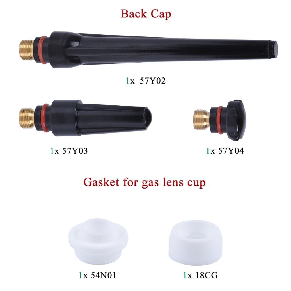 51Pcs TIG Welding Torch Gas Lens For WP17 WP18 WP26 TIG Back Cap Collet And Collet Body Spares Kit Durable Practical Accessories - KiwisLove
