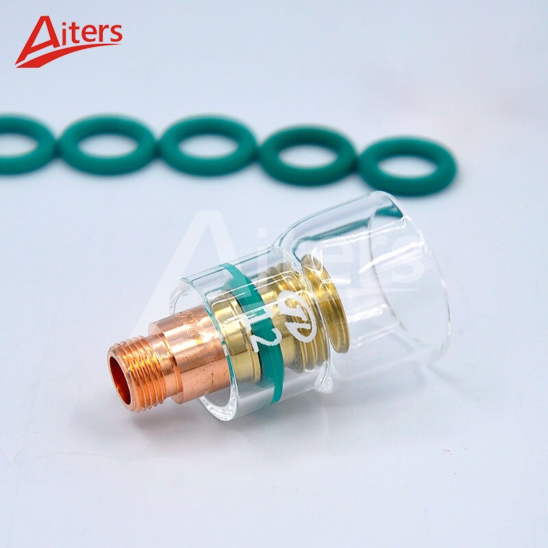 Welding Accessories #12 Pyrex Glass Cup Collet Body Stubby Gas Lens 10PCS kit Gas Lens Insulator and Resistant O-rings - KiwisLove