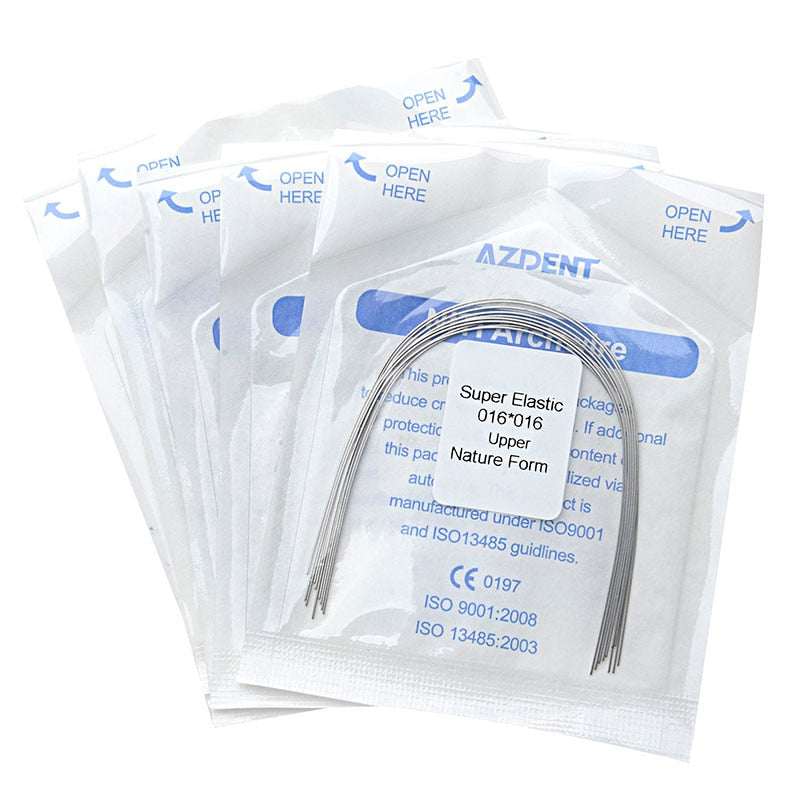 Azdent Dental Super Elastic Niti Arch Wires Rectangular Natural Form Permanent Midline Mark Orthodontic Archwire 10pcs/Pack - KiwisLove