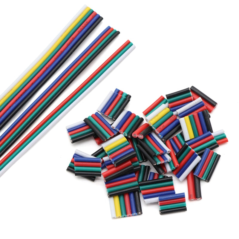 5M/10M Electrical Wire Cable  2/3/4/5/6 Pins18/20/22AWG Cable Connector Electric Wires For WS2812B RGB RGBW 5050 LED Strip Light - KiwisLove
