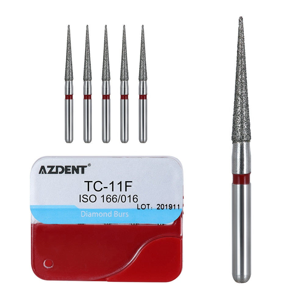 AZDENT 100pcs/20Boxes Dental Diamond Burs Drill for Teeth Porcelain Ceramics Composite Polishing High Speed Handpiece Dia.1.6mm - KiwisLove