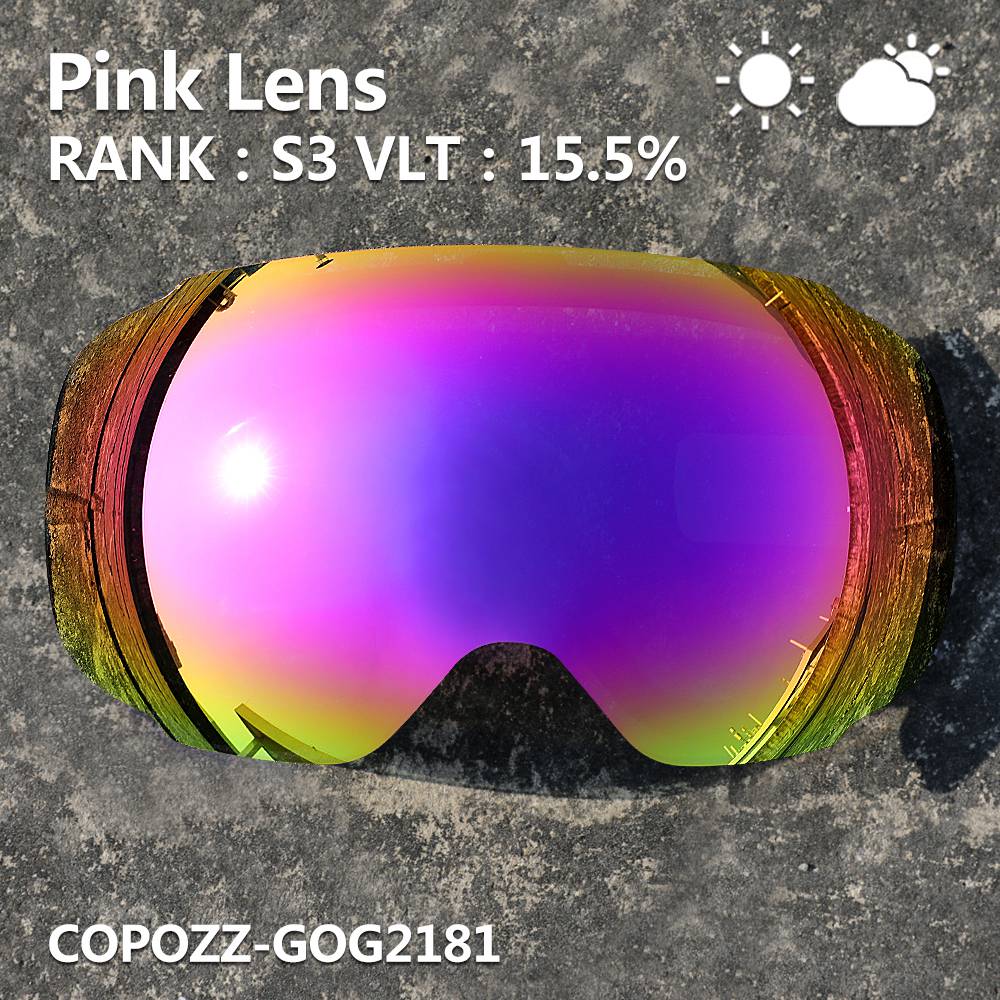 COPOZZ Magnetic Lenses for ski goggles GOG-2181 Lens Anti-fog UV400 Spherical Snow Ski glasses Snowboard goggles(Lens only) - KiwisLove