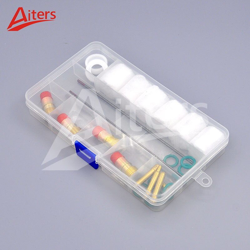 TIG Welding Torch kit for WP17/18/26 Accessories 30PCS Pyrex Glass Cup Collet Body Gasket and Tungsten Electrode - KiwisLove