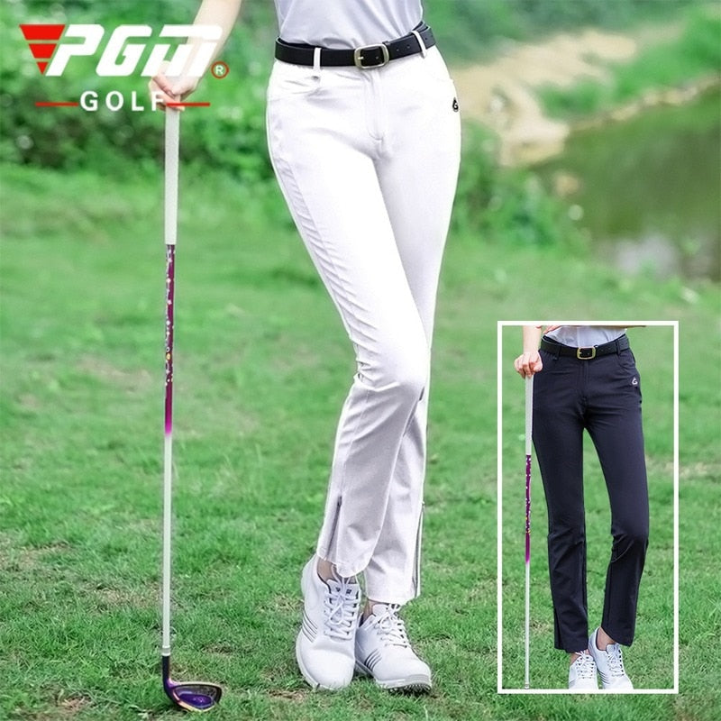 PGM Women Golf Pants Summer Ladies Slim Elastic Breathable Longs Trousers Sports Wear Clothing Casual Suit Clothes White KUZ072 - KiwisLove