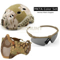 Tactical PJ Fast Helmet Hunting Paintball Half Face Mask Army War Game Motorcycle Helmet with UV Protection Glasses - KiwisLove