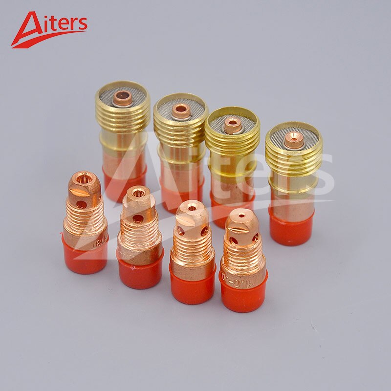 TIG 68PCS Accessories Collets Body Stubby Gas Lens Back Cup Alumina Nozzle Cups and Pyrex Glass Cup Gasket for WP17/18/26 - KiwisLove