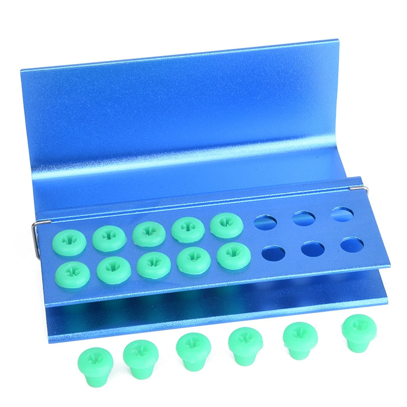 Dental Burs Holder For FG RA Bur Aluminum Dental Bur Block With Cover Autoclavable 16Holes/10Holes - KiwisLove