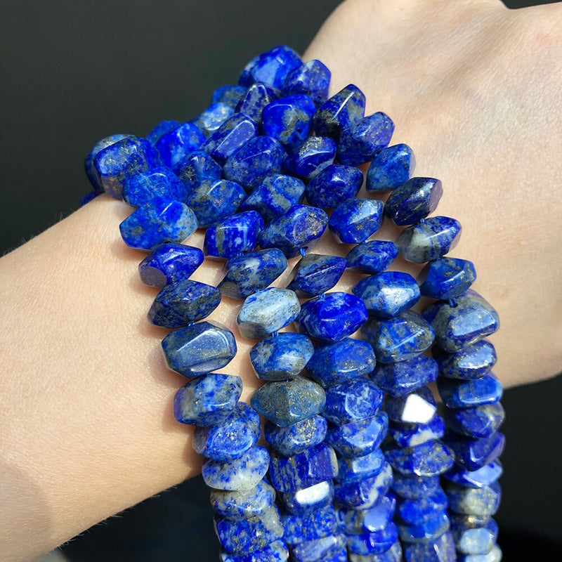 Natural Irregular Lapis Lazuli Stone Special Cut Genuine Loose Spacer Beads For Jewelry DIY Making Bracelet Accessories 7.5&#39;&#39;